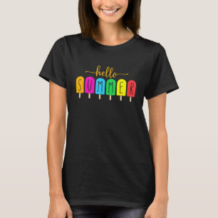 Camiseta Hola verano vacaciones helado helado helado popsic