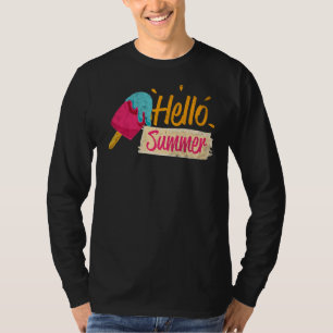 Camiseta Hola verano vacaciones helado helado helado popsic