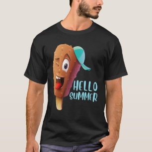Camiseta Hola verano vacaciones helado helado helado popsic