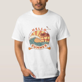 Camiseta Hola verano: Vibes Retro Beach