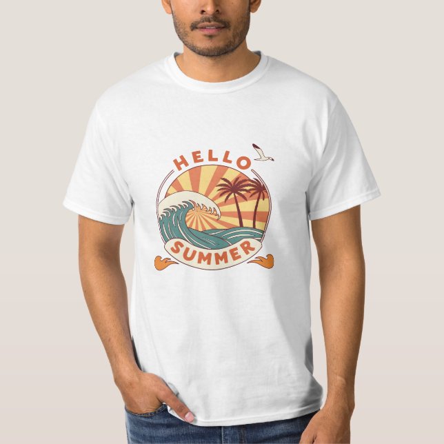 Camiseta Hola verano: Vibes Retro Beach (Anverso)