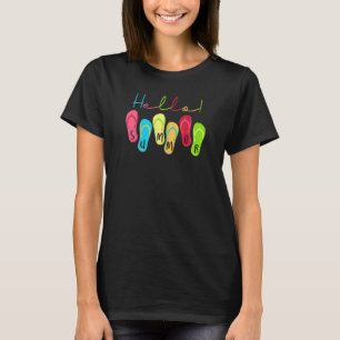 Camiseta Hola Vibes de verano Flip Flops Beach Vacations Ni