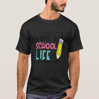 Camiseta Hola Vida Escolar Lápiz Regreso a la Escuela Maest