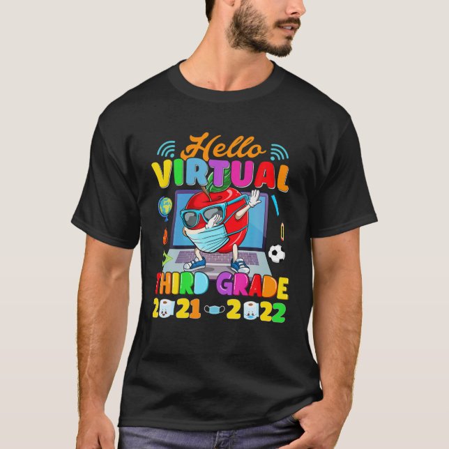 Camiseta Hola virtual 3º grado 2021-2022 Apple de vuelta a (Anverso)
