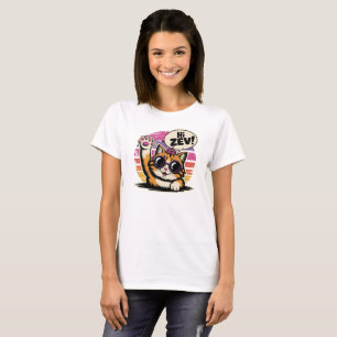 Camiseta Hola Zev Princesa Gato Divertido Retro 