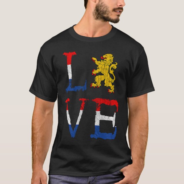 Camiseta Holanda Amor Holanda Amor Oranje Leon Escudo Ne (Anverso)
