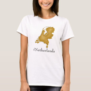 Camiseta Holanda en oro con texto en negrita