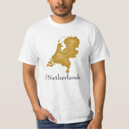 Camiseta Holanda en oro con texto en negrita
