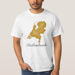 Camiseta Holanda en oro con texto en negrita
