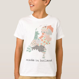 Camiseta Holanda Mapa de la Provincia Estilo de Parche Geom