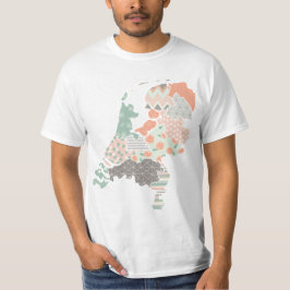 Camiseta Holanda Mapa de la Provincia Estilo de Parche Geom