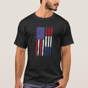 Camiseta Holandés remonta a la bandera mitad estadounidense