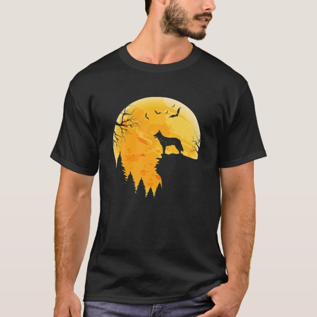 Camiseta Holandés Shepherd Lovers Halloween Moon (Anverso)