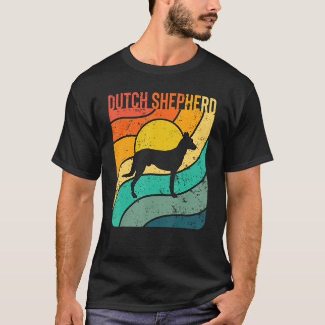 Camiseta Holandés Shepherd Vintage Sunset Mom Dad (Anverso)