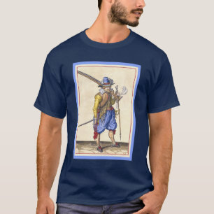 Camiseta holandesa del mosquetero del grabado por