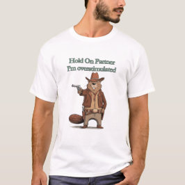 Camiseta Hold On Partner I’m overstimulated - cowboy beaver