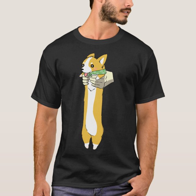 Camiseta Holding Big Corgi Pegatina (Anverso)