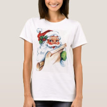 Camiseta holgada de mujer con cara de Santa en acu