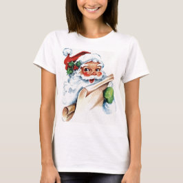 Camiseta holgada de mujer con cara de Santa en acu