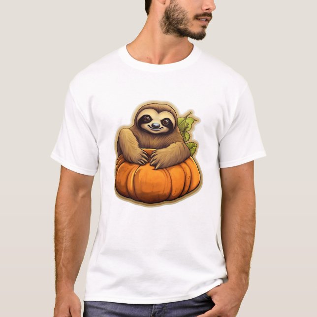 Camiseta holgada temática de perezoso de Halloween (Anverso)