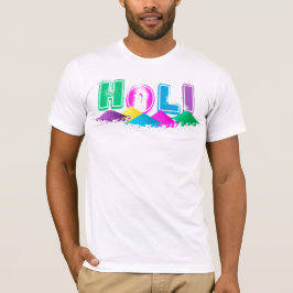 Camiseta Holi con láminas de polvo colorido