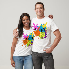 Camiseta Holi feliz colorido personalizado