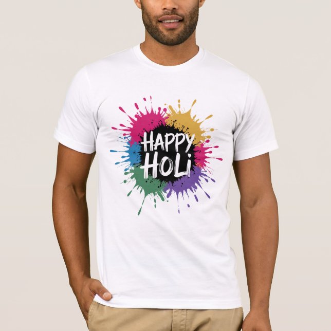 Camiseta Holi feliz - Splash de color (Anverso)
