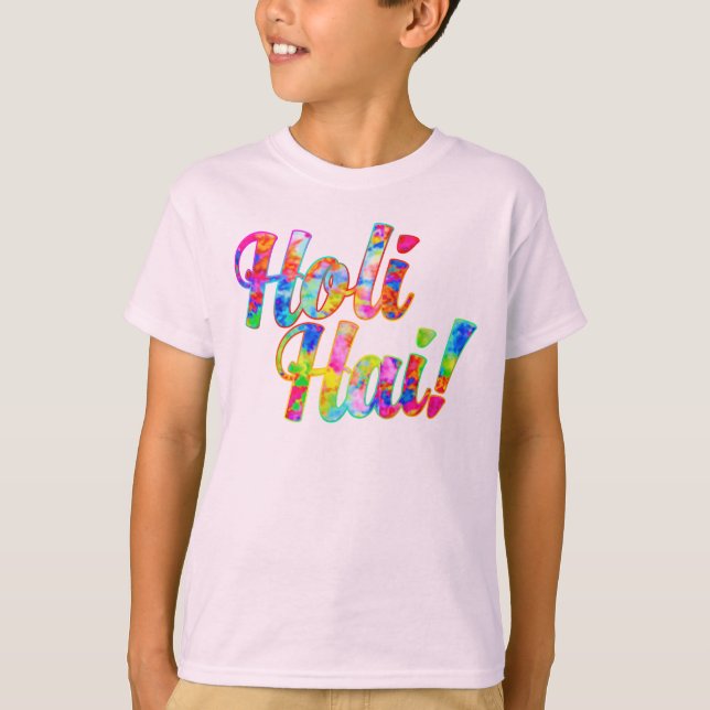 Camiseta ¡Holi Hai! - Separe el mensaje de Holi (Anverso)