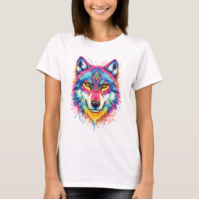 Camiseta Holi Wolf Aquarell T-Shirt - Blau (Anverso)