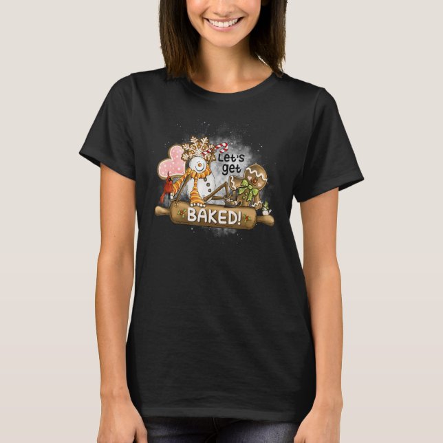 Camiseta Holiday Baking Snowman Gingerbread Cookie Letu2019 (Anverso)