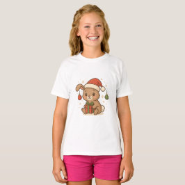 Camiseta Holiday Bunny in Santa Hat