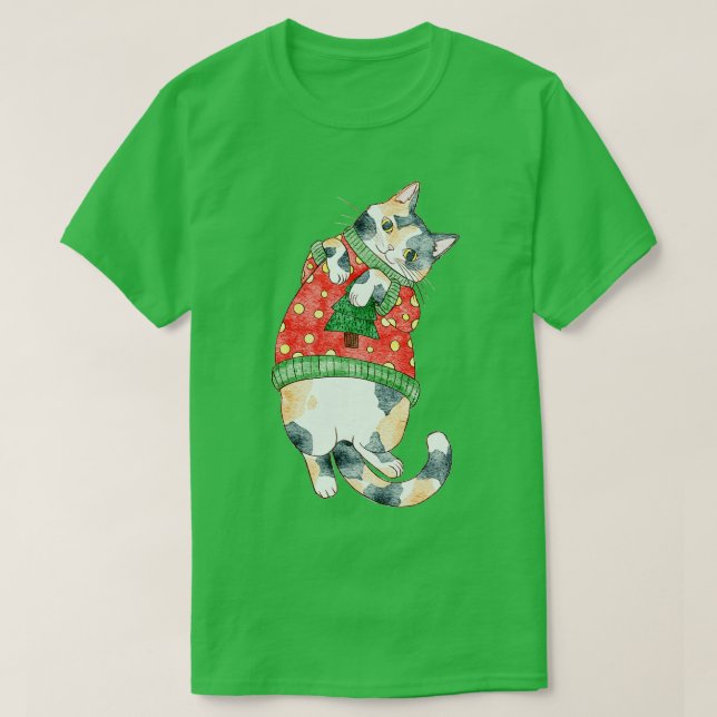 Camiseta Holiday Calico Cat (Diseño del anverso)