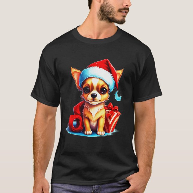 Camiseta Holiday Chihuahua Cute Christmas Dog Design (Anverso)