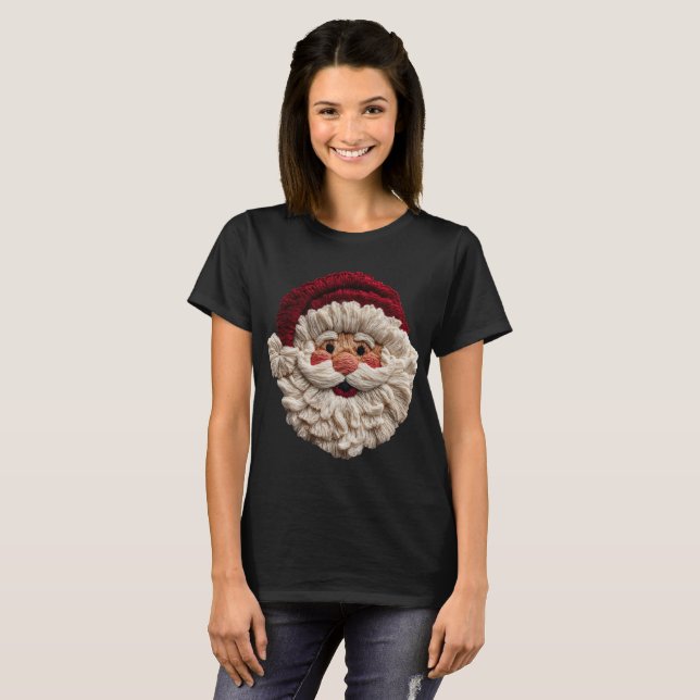Camiseta Holiday Fun - Faux Yarn Santa  (Anverso completo)