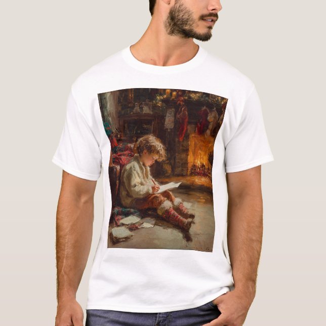 Camiseta Holiday Glow – A Child’s Quiet Moment by the Fire (Anverso)