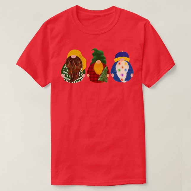 Camiseta Holiday Gnomes Trio Holly Beard 1 (Diseño del anverso)