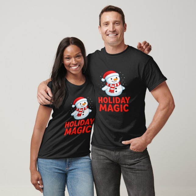 Camiseta Holiday Magic Snowman Christmas Gift Tee (Unisexo)