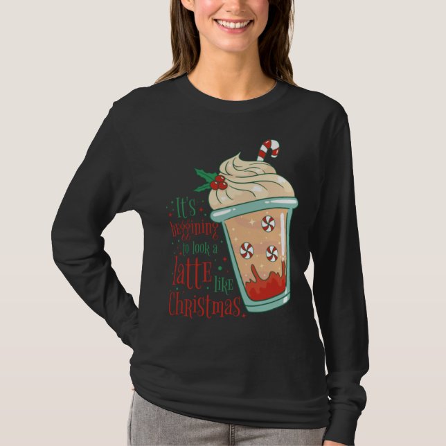 Camiseta Holiday Peppermint Candy Cane Coffee Graphic Tees (Anverso)