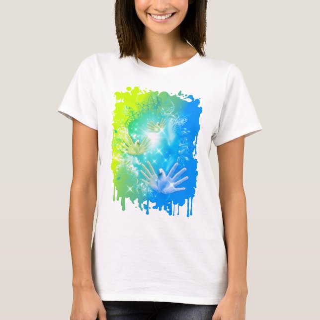 Camiseta holiES - Flying Hands Pigeons ART (Anverso)