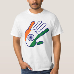 Camiseta holiES - mano de la bandera de la India