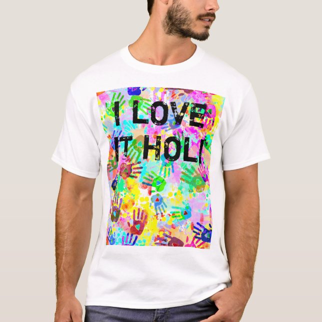 Camiseta holiES - manos salpicaduras patrón de grifo de col (Anverso)