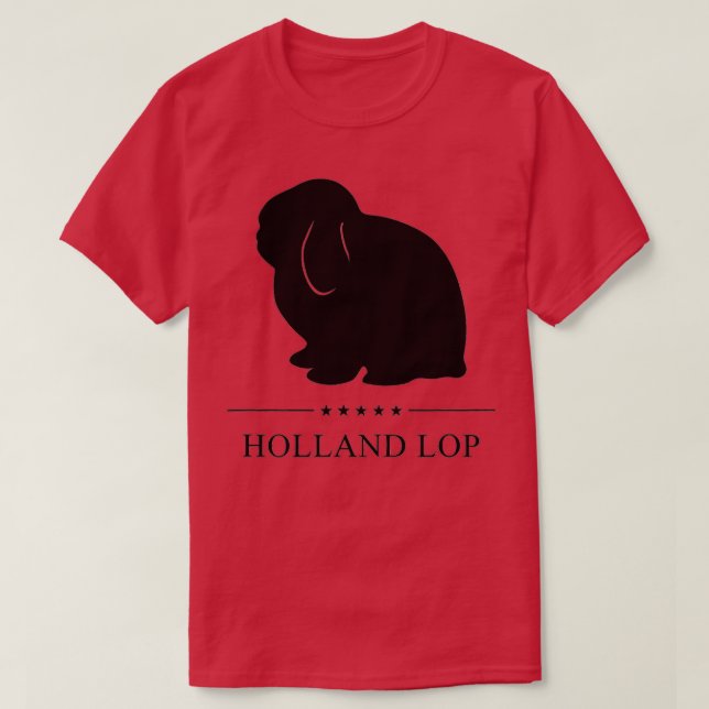 Camiseta Holland Lop Rabbit Black Silhouette (Diseño del anverso)