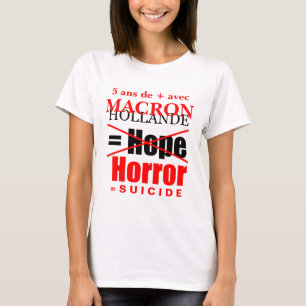 Camiseta Hollande + Macron = Horror - Llanto de mujeres bla