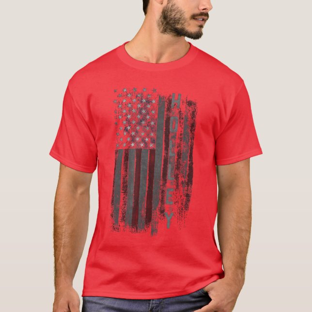 Camiseta Holley Family American Flag for Women Men friends (Anverso)