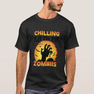 Camiseta Holloween Chilling Con Mis Zombies Divertidos Cl