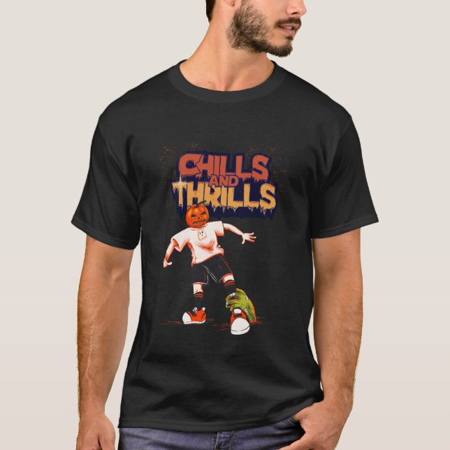 CAMISETA HOLLOWEWEB PUMPKIN CHILLS AND THRILLS TSHIRT DISEÑ (Anverso)