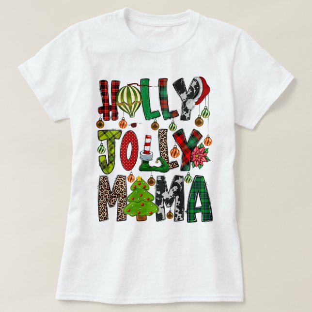 Camiseta Holly A Jolly Mama Christmas Tree Cakes Debbie Paj (Diseño del anverso)