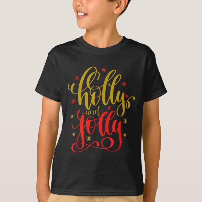 Camiseta Holly And Jolly Festive Christmas Holiday Pajama C (Anverso)