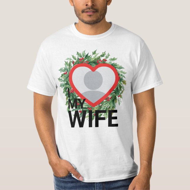 Camiseta Holly Berry Christmas I Love My Wife mens tshirts (Anverso)
