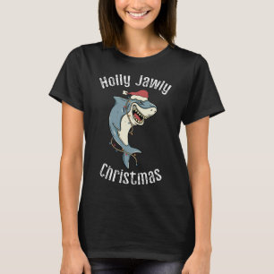 Camiseta Holly Jawly Navidades Funny Santa Shark Xmas Shark